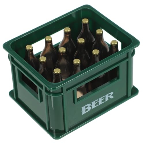WHAMVOX Mini Bier Box Dekoration Realistische Miniatur Bierkiste Für Puppenhaus Fotorequisiten Zubehör Für DIY Projekte Miniaturlandschaften