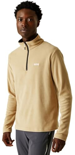 Regatta Mens Thompson Half Zip Fleece Pullover Jacket - Durable Outdoor Sports, Hiking, Cycling,Travelling, Golf, Quick Dry Extra Warm Lightweight Trekking Fleece Jacket Beige