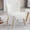 chairus Samt Polsterstuhl mit Metallbeinen Gepolsterter Einzelsofa Moderner Lesesessel für Balkon Wohnzimmer (Beige-1er)