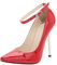 Minetom Damen Pumps High Heels Spitz Stiletto Lackleder Riemchen Schuhe Abendschuhe Absatzschuhe Elegant Hochzeit Hoher Absatz Party Schuhe A Rot 46 EU