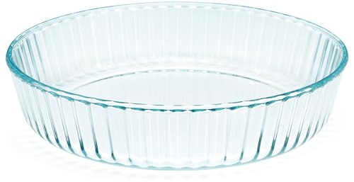 ropto Tiefe Kuchenform aus Glas zum Backen, 25,4 cm große Glas-Backform, klare Ofen-Backform (tiefe Kuchenform)