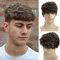 Qnbiar Herrenperücke braun kurz braun natürliche Locken synthetische Halloween Cosplay Kostüm Herrenperücke