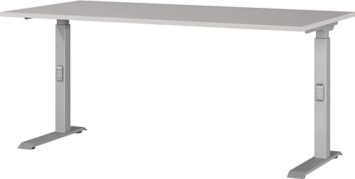 Germania Schreibtisch 7911-643, in Kaschmir/Silber, me. höheneinst., 160 x 91 x 80 cm (BxHxT)