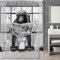 LKFBSC Lustiger Affen-Duschvorhang, schwarz-weiß, lustiges Tier-Lesen, Zeitung auf WC, Badezimmer-Vorhänge, 183 x 183 cm, humorvolles Duschvorhang-Set, grauer Badezimmer-Dekor-Vorhang mit Duschhaken