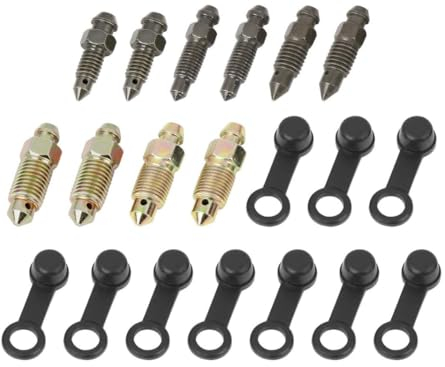Pack of 10 Hydraulic Brake Bleed Nipple Cap, Motorcycle Bolts, Bolt Bleed Screw with Cap for Motorcycle Master Cylinder Caliper M6 X 1 mm M7 X 1 mm M8 X 1.25 mm M10 X 1 mm M10 X 1.25 mm