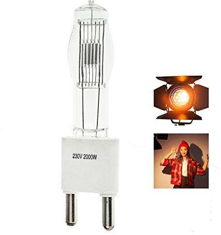 BOLLUMA 2000W Halogenlampen Warmweiß, GY38 230V 3200K Halogen Glühbirnen Dimmbare Leuchtmittel für Videolicht Fotolicht Kontinuierliche Professionelle Beleuchtung für Video Produktfotografie