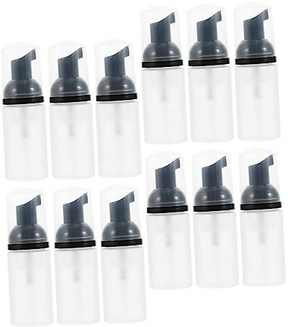 Mikinona 15piezas Botellas De Recargables De Dispensador Portátil De Bomba De Envases Transparentes para Jabón y Lociones para Viajes y Uso Diario