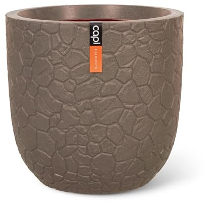 CAPI EUROPE - Planter ball Clay NL - 35x34 - Warm taupe - Opening Ø29 - Pot for indoor and outdoor use - Shatterproof - 100% recyclable - KWTC932