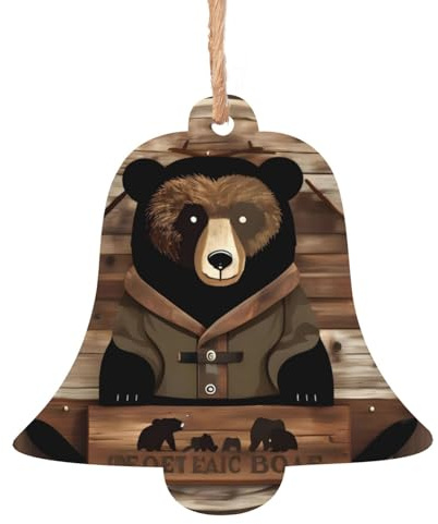 Adornos rústicos de campana de árbol de Navidad, 6 piezas, adecuados para pared, puerta, ventana, árbol de Navidad