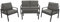 DEGAMO Loungeset Gartenset Vancouver 4-teilig, Aluminium anthrazit, Polster grau, wetterfest, Outdoor