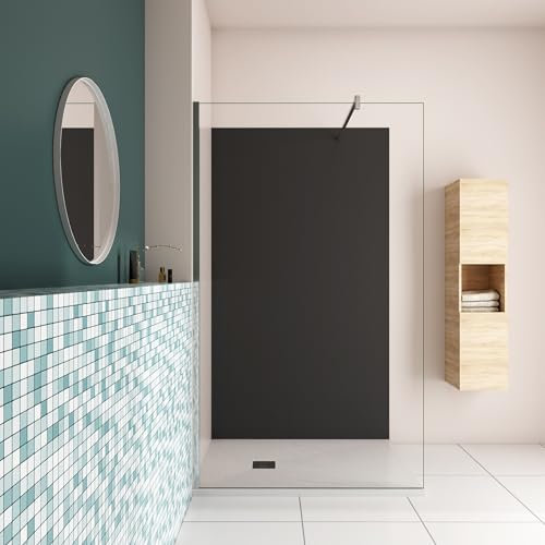 AICA ensemble complet douche à l'Italiennne 120x200cm avec un panneau mural de douche et un receveur de douche modèle ACPBM12-131-912-63