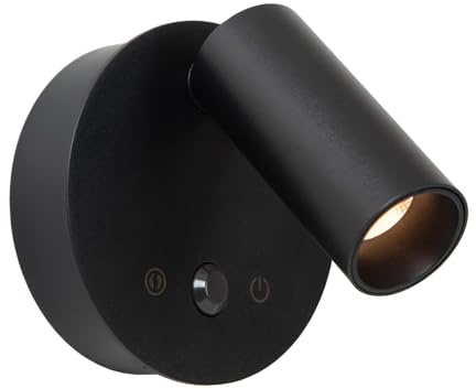 LUCIDE TONI - wiederaufladbare Wandstrahler/Wandleuchte - Akku/Batterie - Ø 8,1 cm - LED Dim. - CCT - 1x2W 2700K/4000K - Bewegungssensor (Abschaltbar) - Magnetisch - Schwarz