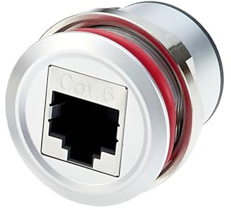 Profinet RJ45 Cat6 Ethernet-Adapter, Buchse auf Buchse, rund, bündig montiert, Stecker, Einspeisung durch Schottkopf, Gewinde, fester LAN-Netzwerk-Koppler für UHF-Radio, PC, Laptop (1 Stück)