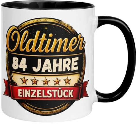 84. Geburtstag Mann Geschenk Tasse | Oldtimer – 84 Jahre Einzelstück | 84ter Geburtstag - Witziges Geburtstagsgeschenk Männer | Lustige Geburtstagstasse mit Spruch 84 Geburtstag | Made in Germany