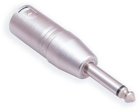 DOSERTY Adaptador TRS mono a XLR de 1/4 pulgadas desequilibrado de un cuarto de pulgada 6.35 mm macho a XLR macho para tarjeta de sonido de amplificador de potencia