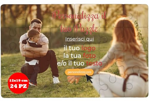 AL Production Personalisiertes Puzzle mit Foto und Text 24 bis 384 Teile, hochauflösender Druck - Geschenk für Weihnachten, Valentinstag, Geburtstag (Rechteckig, 12 x 19 cm 24 Stück)