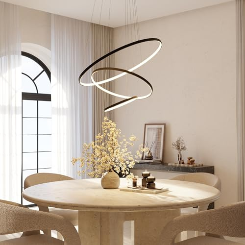 Deckenleuchte Pendelleuchte 'Omeva' dimmbar LED 3 Ringe Wohn & Esszimmer Moderne Hängelampe Esstisch Smart Home