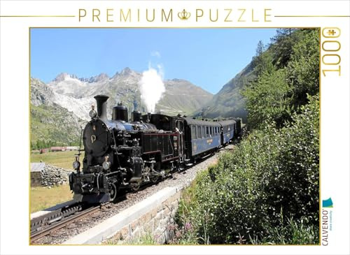 CALVENDO Puzzle Furka Dampfbahn | 1000 Teile Lege-Größe 64 x 48 cm Foto-Puzzle für glückliche Stunden