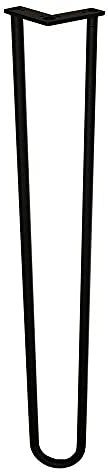 Furniture Legs Europe Pied de table en épingle à cheveux noir - Hauteur : 95 cm - Acier étiré à froid de qualité supérieure