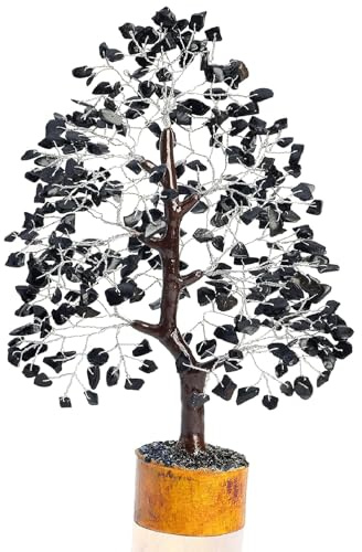 Crocon® Black Tourmaline Crystal Tree for Birthday Gifts For Women & Men, Spiritual Healing Meditation Gift, Home & Room Decor Crystal Mum Birthday Gifts for Women & friends Housewarming Presents | Decorative Black Tourmaline crystal tree designed for home styling, office display, thoughtful gifting, room décor