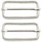Trimming Shop 50mm Triglide Slider Buckle Metal Adjustable Durable Lightweight Slide Buckle for Webbing Straps, Backpack, Fasteners Strap, Pet Collars and Bag Accessories, Silver, 2pcs
