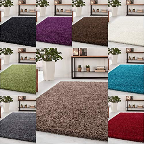 Ayyildiz Teppich-Hochflor Shaggy Teppich Langflor 5 Einfarbig Wohnzimmer, Polypropylen, Beige, 120 X 170