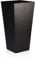 IDEALIST Small 50.5cm Tall Planter for Garden | Black Reinforced Stone Tapered Square Planter | Outdoor Pots with Drainage Holes L24.5 W24.5 H50.5 cm, 18 litres