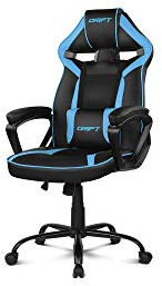 Drift Gaming DR50 - Silla Gaming Profesional, Polipiel, reposabrazos Acolchados, pistón Clase 4, Asiento basculante, Altura Regulable, cojín Lumbar, Color Negro/Azul