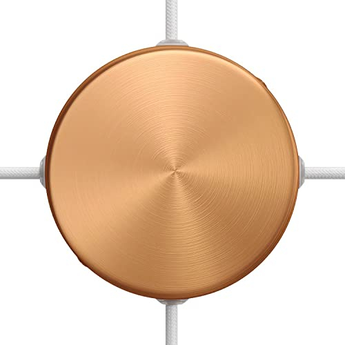 creative cables - Zylindrischer 4-Seitenloch-Lampenbaldachin Kit aus Metall (Anschlusssystem) - Kupfer satiniert