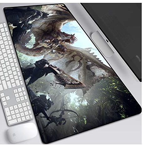 ITBT Monster Hunter Tappetino Mouse Gaming, Grande Anime Mouse Pad XXL 800x300mm Confortevole, Lavabile, 3mm Antiscivolo Tappetino Scrivania Supporto per Ufficio Computer, Adatto per Computer e PC, G