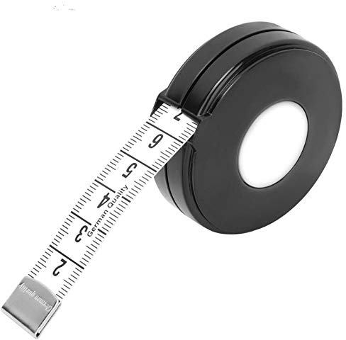 Oumefar Massband Körper Einziehbares 150 cm Tragbares Körpermaß Maßband Zentimeter/Zoll Taille Handarbeit Nähen für die Schneiderei(white)