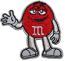 Aufnäher zum Aufbügeln, bestickt, Süßigkeiten, Schokolade, Rot