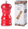 YDZK Pfeffermühle Einstellbare Manuelle Holzmühle Keramikmahlkern für Gewürze Getrocknete Kräuter Salz Kreuzkümmel Chili Pfefferkörner Home Küche (Rot)
