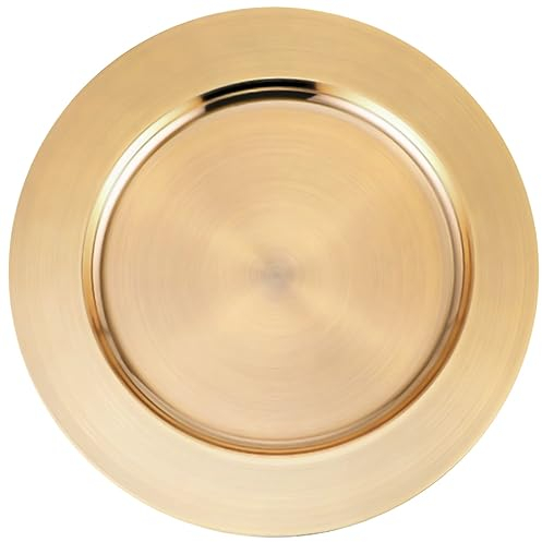 Event Kauf Platzteller Gold 1 Stück Ø 33 cm B Ware - Unterteller Dekoteller für Hochzeit, Weihnachten - wiederverwendbar