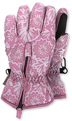 Sterntaler Baby Mädchen Fingerhandschuhe Fingerhandschuh Blumen Handschuh - Fingerhandschuhe - wasserdicht aus Funktionsmaterial - brombeer, 4