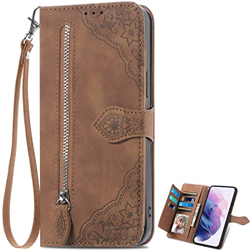 BAILI Handyhülle für LG Velvet 5G Hülle, Reißverschluss Tasche Flip Handytasche für LG Velvet 5G Case