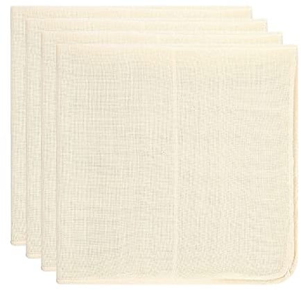SHIYUAN 4 Pack Cheese Cloths (50 * 50Cm), High Density Cotton Straining Cloth, Reusable Cheese Cloth with Wrapping Edges Around, Kitchen Cooking, Juice Residue, Cheese Cloths for Straining