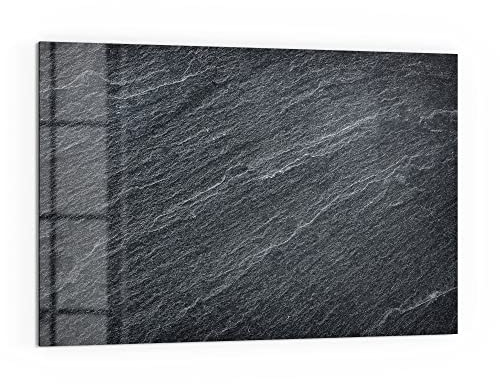 DEQORI Küchenrückwand Glas | Motiv Klassischer Schieferstein | 60x40 cm | Bad- oder Herd-Rückwand | Herdblende Spritzschutz für Küche & Badezimmer | moderne Deko für Fliesenspiegel