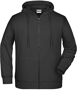 James & Nicholson Herren Hoody Sweatjacke - Sportliche Sweatjacke aus Bio-Baumwolle