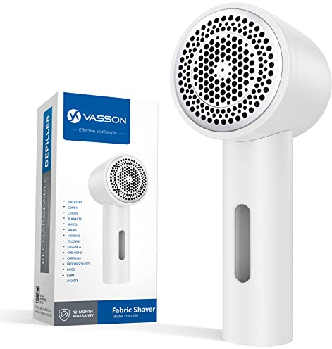 VASSON Lint Shaver, Debobbler, Lint Shaver, Bobble Remover, Fabric Shaver, Debobbler Clothes Shaver, Clothes Bobble Remover, Defuzzer for Clothes, Fuzz Remover for Clothes (Ivory White)