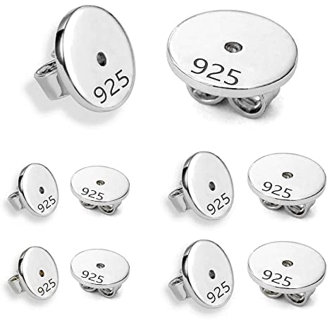 Ohrringverschlüsse Silber 925 Verschlüsse für Ohrstecker Ohrring, 8 Stück Silber Ohrring Stopper Ohrstopper Sicher Ersatz für Pfosten, Hypoallergen Schmetterlings Verschlüsse Schmuckherstellung
