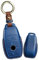 ontto Étui de clé de Voiture en Cuir - Convient pour Mercedes Benz E C S GLC Classe E200 E400 E63 W213 S550 S560 C260 A200 AMG - Étui Porte-clés - 3 Boutons - Bleu