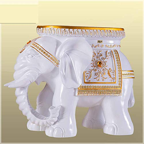 HOLABONITA Statuen und Figuren Statue Ornament Harz Weiß Handwerk Elefant Hocker Dekoration Charakter Skulptur Dekoration
