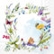 20 Servietten Frühling Wiesenblumen als Kranz als Tischdeko. Papierservietten mit Motiv. Auch für Decoupage und Serviettentechnik 33x33cm