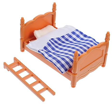 SAFIGLE 1satz Mini Haus Bett Modell Mit Miniatur Möbel Für Puppenhaus Dekoration Schlafzimmer Einrichtung Realistische Und Lebendige Darstellung Für DIY Projekte