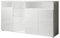 MB Muebles Bonitos, Buffet Clark L avec 3 Portes pour Salon et Salle à Manger avec Lumière LED, Meuble en Mélamine Brillante, Couleur Blanc, 150x82x40 cm