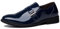 Mocassini da uomo in pelle verniciata, alla moda, con lacci, scarpe brogue formali, per abiti da matrimonio, Blu, 43.5 EU