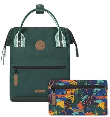 Cabaïa - Adventurer Rucksack Lima Mini 10L - Wasserabweisend - Laptopfach bis zu 10,5 Zoll - 2 Vordertaschen - vegan zertifiziert - Rucksack für Reisen und Arbeit, Damen & Herren - Grün