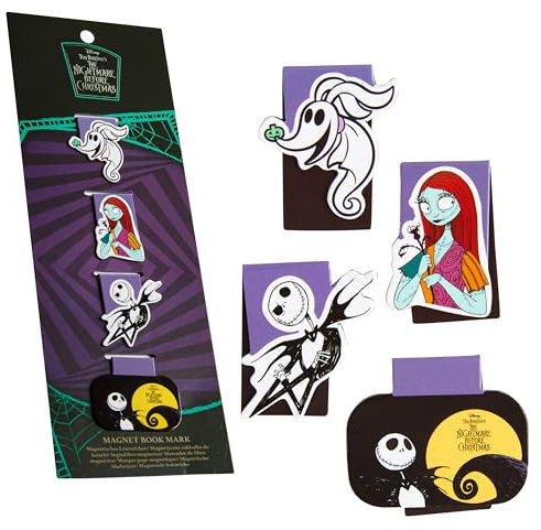 Disney The Nightmare Before Christmas magnetische Lesezeichen Set mit 4 Clips(Mehrfarbiges 4er-Pack)