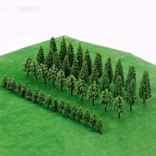 KUWUNG 50 Stück Modell Bäume Miniatur, Modellbau Bäume, Bäume Eisenbahn Landschaft Diorama Baum Architektur Bäume, Mischwald für DIY Landschaft, Mini Landschaft Landschaftsgestaltung